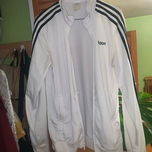 Adidas Men's White and Black Track Jacket